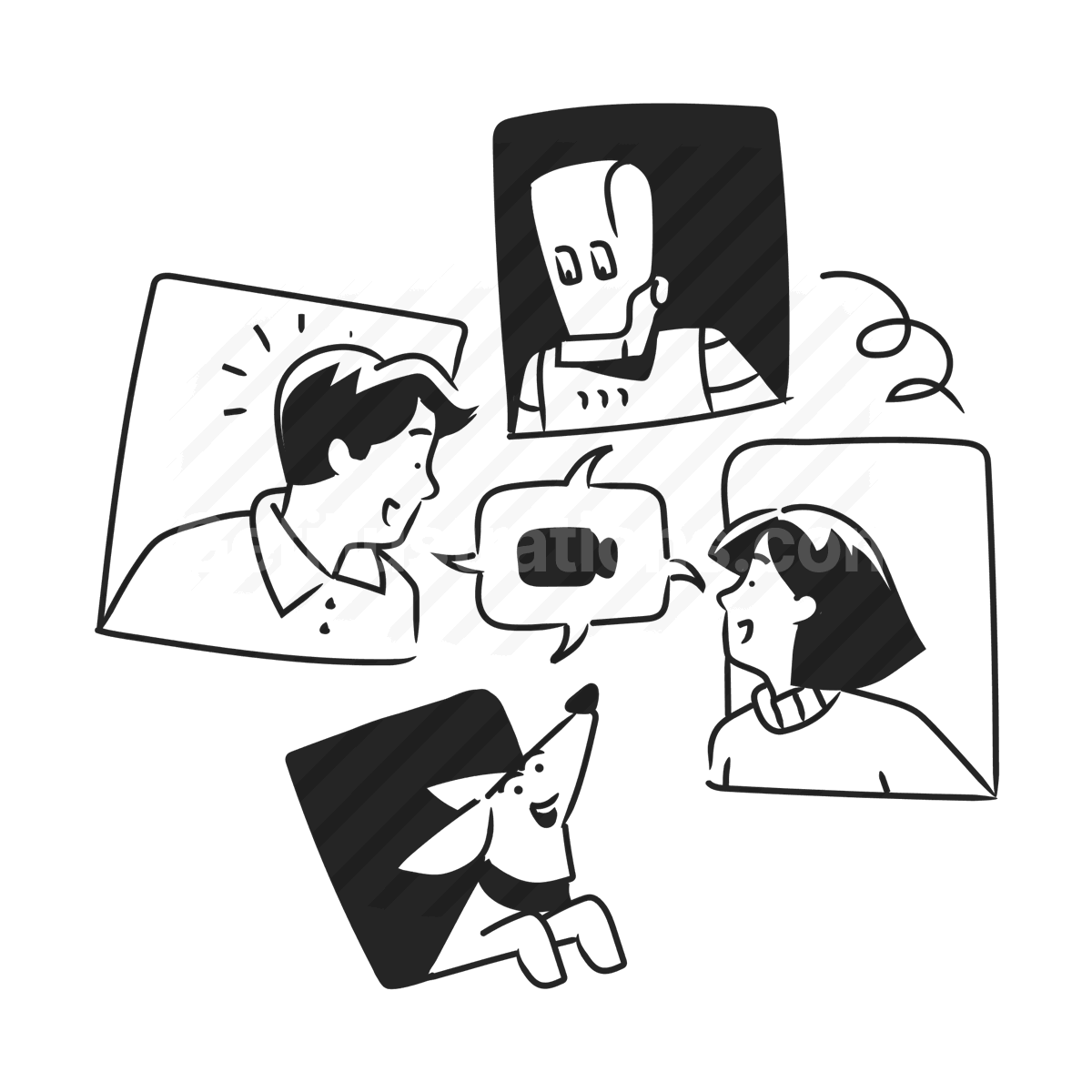 Social Media and Communication illustration preview image